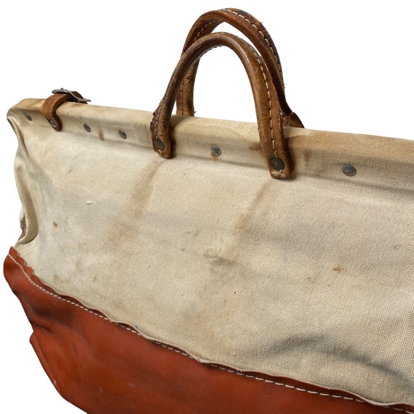 Klein Tools Vintage 24 Inch Linesman Tool Bag Doctors Style Large Canvas Leather - Picture 8 of 12